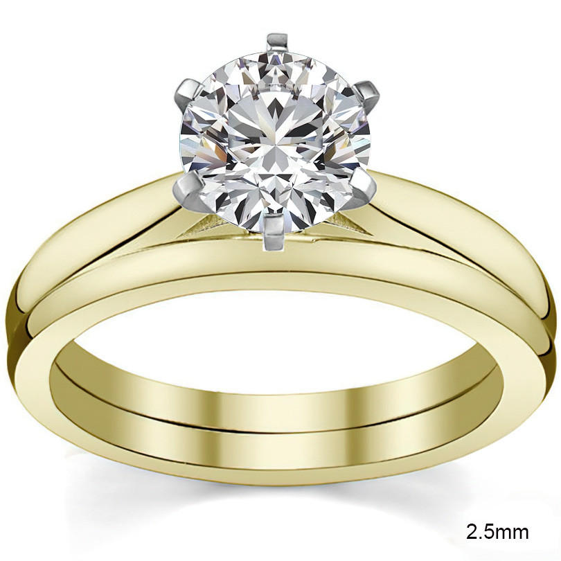 Tapered Cathedral Moissanite Solitaire Ring - sol369 - MoissaniteCo.com