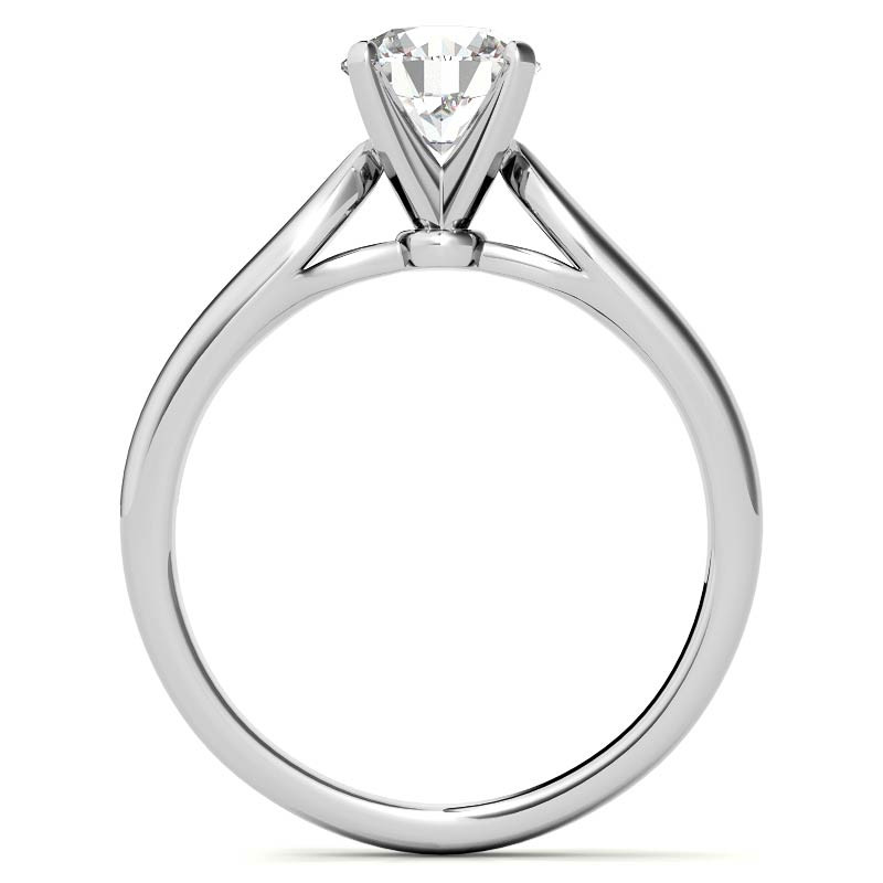 Tapered Cathedral Moissanite Solitaire Ring - sol369 - MoissaniteCo.com