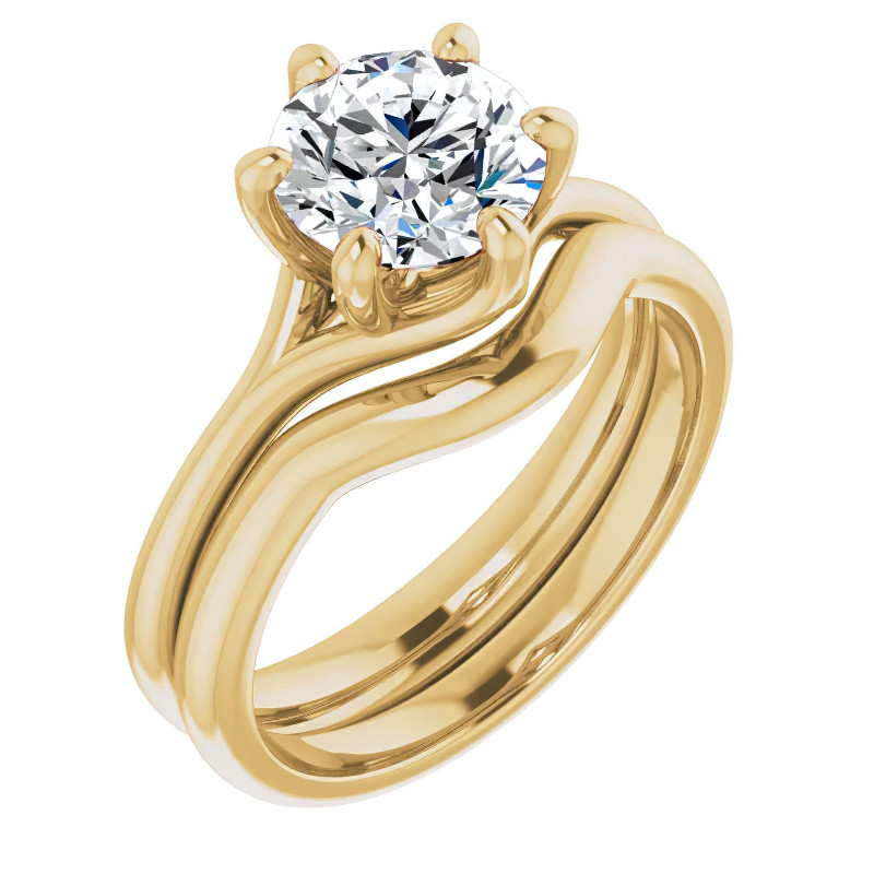 Designer Style 6 Prong Trellis Round Solitaire Ring - sol404 ...