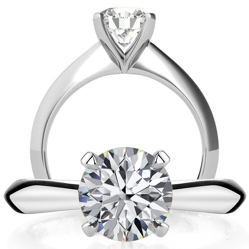 Knife Edge Engagement Ring, Cushion Cut Solitaire Moissanite Ring