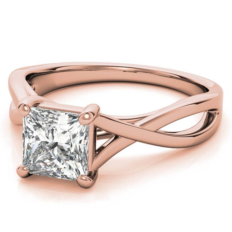 Princess Split Shank Trellis Solitaire Ring - sol345-pr - MoissaniteCo.com