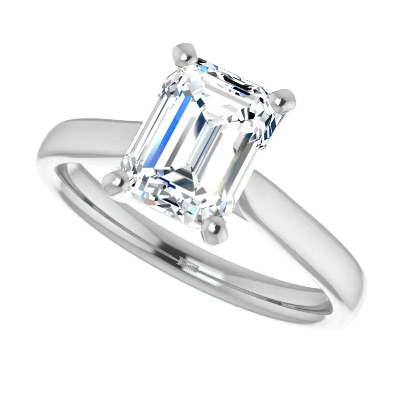 Emerald / Radiant cut Moissanite Cathedral Solitaire - sol413-em ...