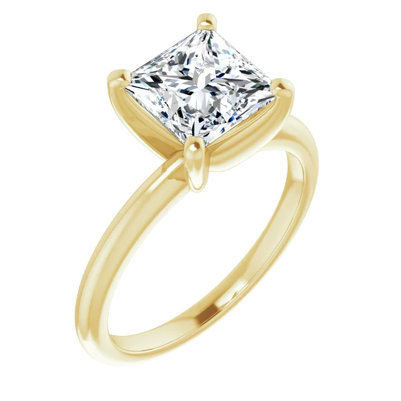 Princess cut Moissanite Solitaire Ring - sol422-pr - MoissaniteCo.com