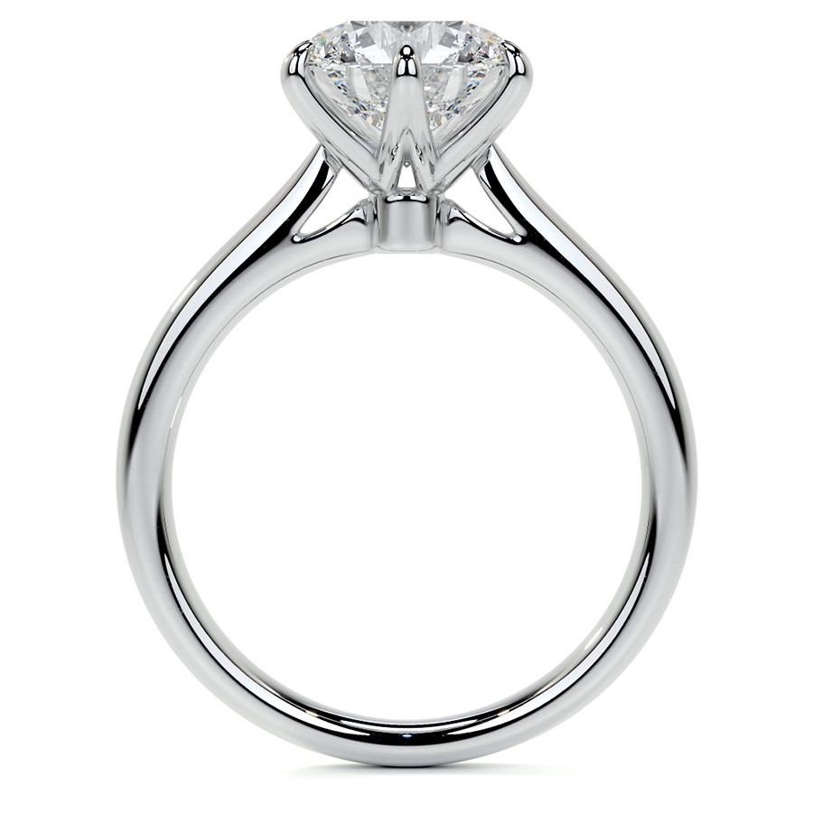 6-Prong Cathedral Round Brilliant Moissanite Solitaire Ring - sol451 ...