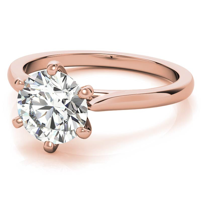 Round Cathedral 6-Prong Moissanite Solitaire
