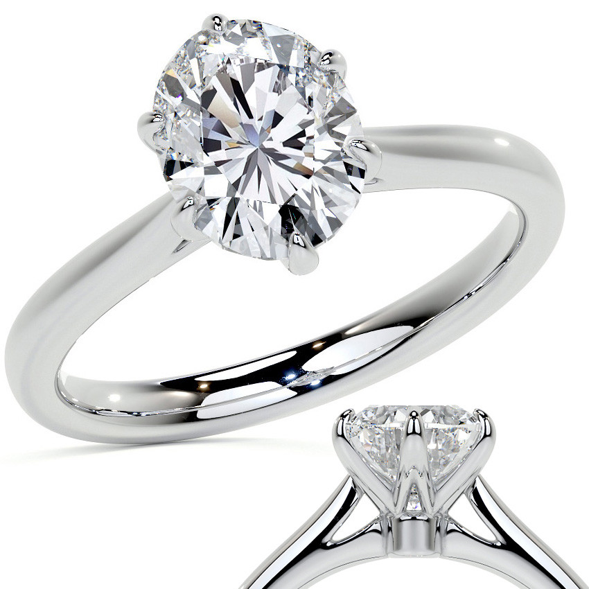Six-Petal Solitaire Oval Engagement Ring Setting | Moijey Fine Jewelry and  Diamonds