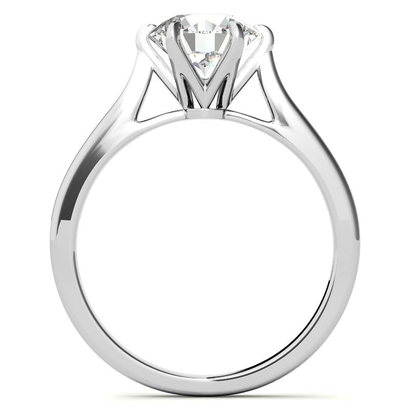 Round HA 6-Prong Cathedral Moissanite Solitaire Ring - sol463 ...