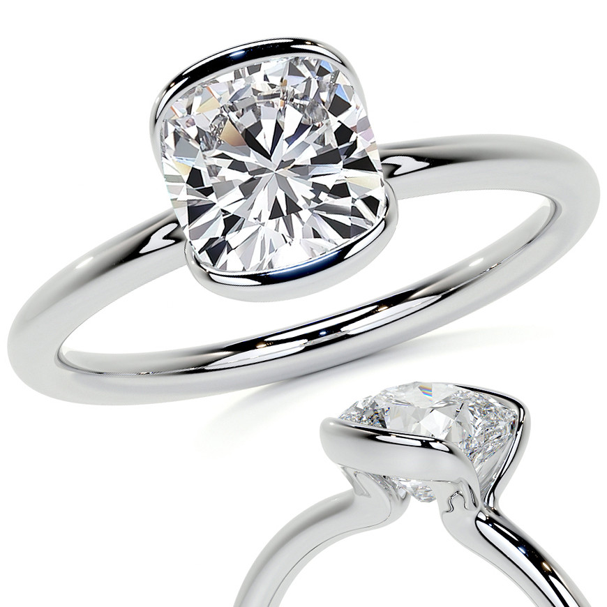 Half Bezel Oval Engagement Ring | Skylight Jewelers | Custom Jewelry Design