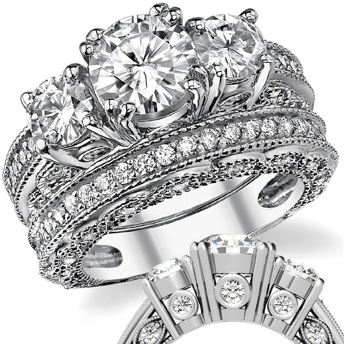 Moissanite wedding sets Clearance