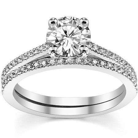 Round Petite Cathedral Moissanite Engagement Ring - eng245a ...