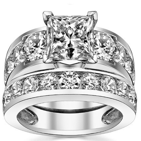 Round Brilliant Moissanite Engagement Ring Setting 2.4ct - eng419 ...