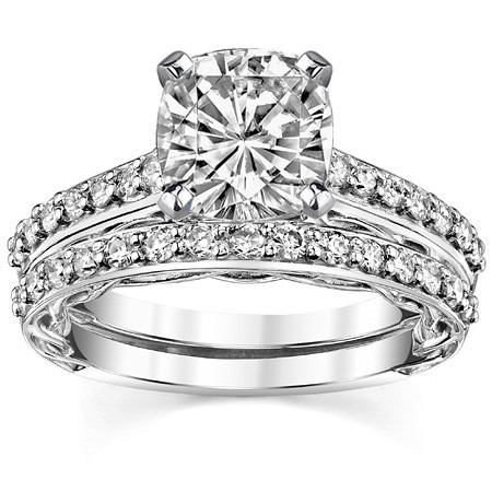 Round Moissanite Designer Inspired Engagement Ring, 0.28ct - eng346 ...