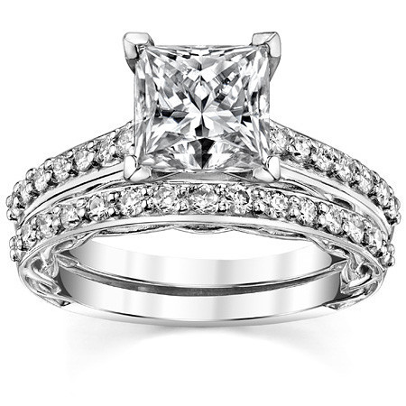 Round Moissanite Designer Inspired Engagement Ring, 0.28ct - eng346 ...