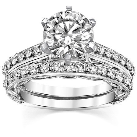 Round Moissanite Designer Inspired Engagement Ring, 0.28ct - eng346 ...