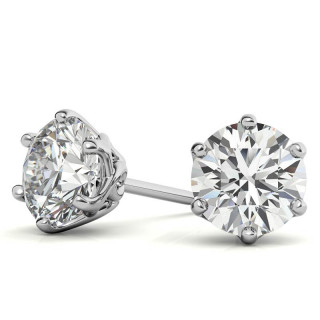 6-Prong Interwoven Crown Moissanite Stud Earrings - ear178 ...