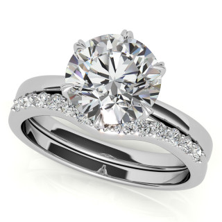 6-Prong Diamond Round HA Moissanite Engagement Ring - eng008 ...