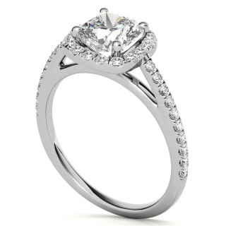 Cushion Cut Petite Halo Moissanite Engagement Ring - eng188-cu ...