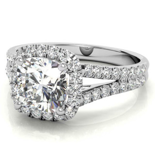 Cushion Split Shank Halo Moissanite Engagement Ring - eng206-cu ...