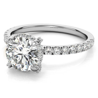 Round Petite Pave Style Moissanite Engagement Ring - eng222a ...