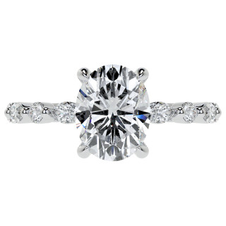 Oval Scalloped Single Prong Moissanite Engagement Ring - enr503-ov ...