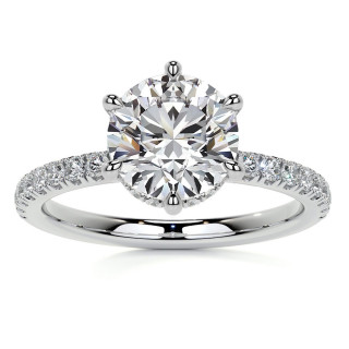 6-Prong Hidden Halo Round Brilliant Moissanite Ring - enr616 ...