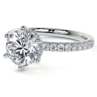 6-Prong Hidden Halo Round Brilliant Moissanite Ring - enr616 ...