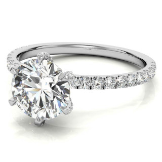 6-Prong Round Brilliant Moissanite Engagement Ring - enr637 ...