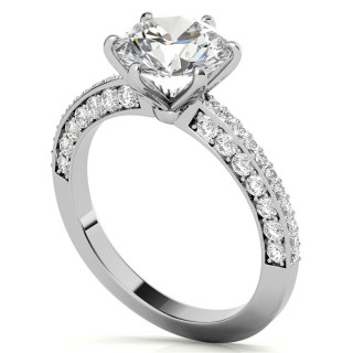 Round Brilliant Moissanite Knife Edge Engagement Ring - enr662 ...