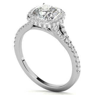 Cushion Encircled Halo Moissanite Split Shank Engagement Ring - eng073 ...