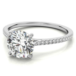 Round 4-Prong Cathedral Moissanite Engagement Ring - enr781 ...