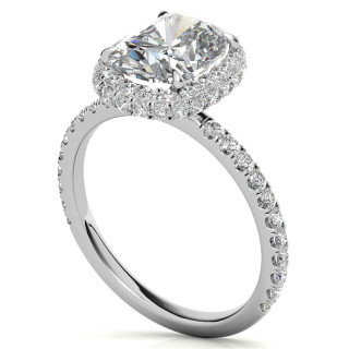 Rectangular Cushion Encircled Halo Moissanite Engagement Ring - enr790 ...