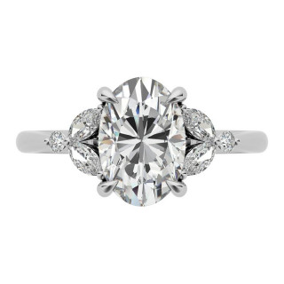 Oval and Marquise Moissanite Cathedral Engagement Ring - enr905 ...
