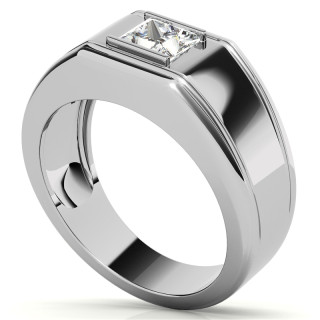 5.5mm, 1.1ct Princess Mens Moissanite Ring - mens166a - MoissaniteCo.com