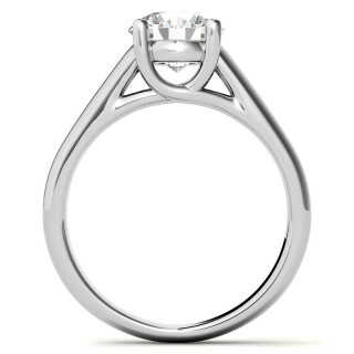 Round Heavy, Wide-Band Trellis Solitaire Ring - sol245 - MoissaniteCo.com