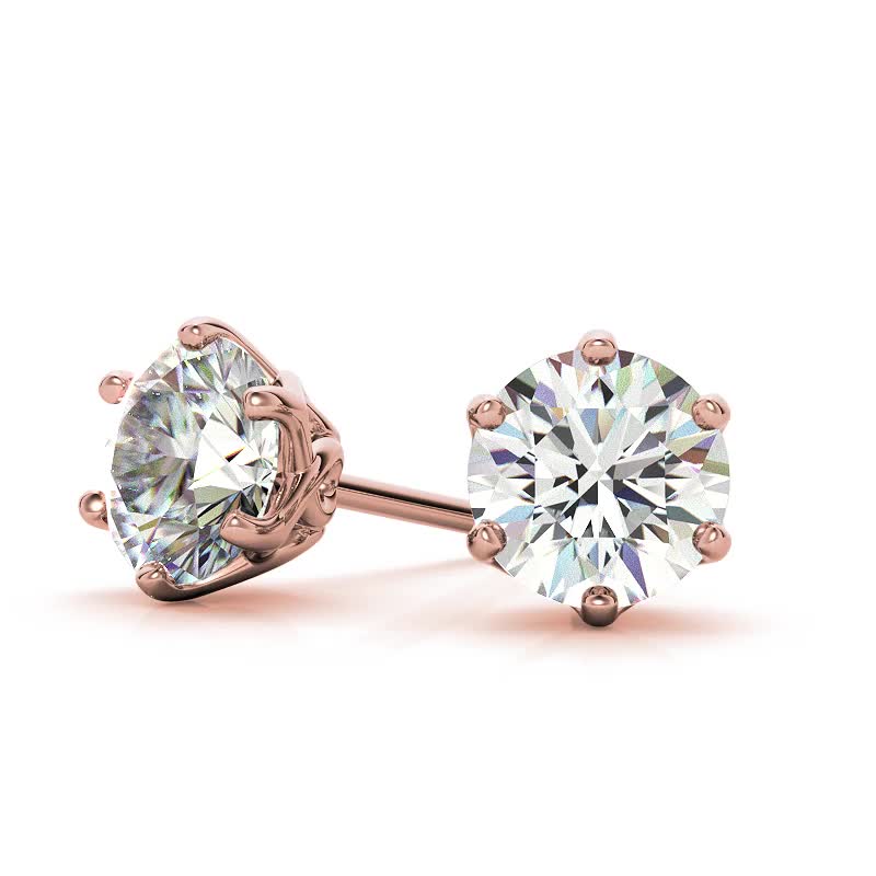 6-Prong Interwoven Crown Moissanite Stud Earrings - ear178 ...