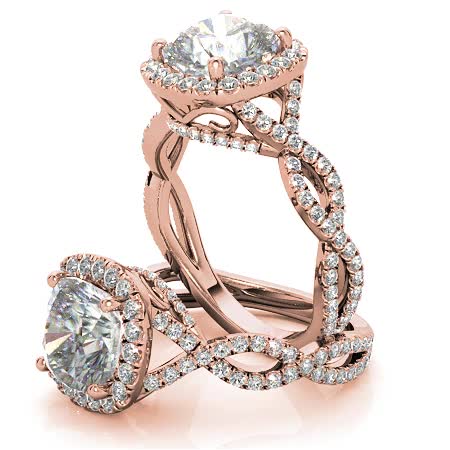 Infinity Style Halo Cushion Moissanite Engagement Ring - eng007 ...