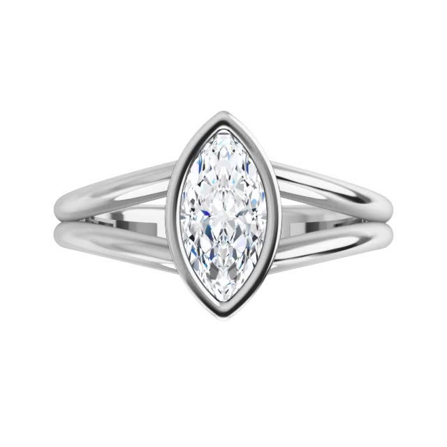 Marquise Moissanite Split Shank Engagement Ring - enr373-mq ...