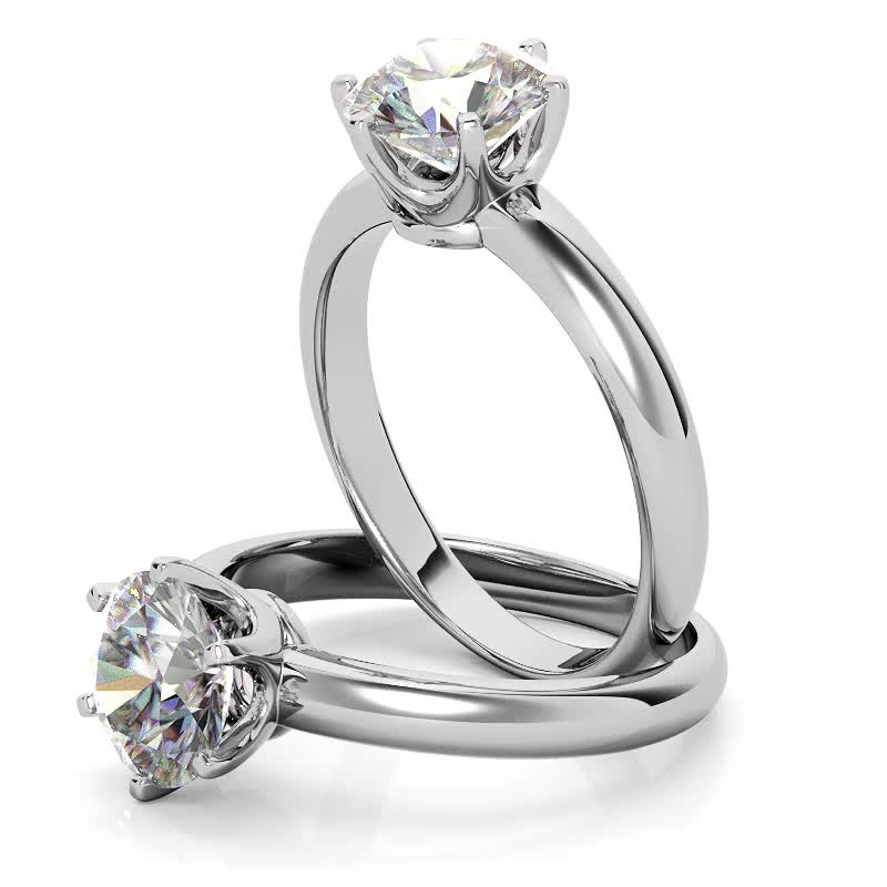 5mm Forever Classic Charles & Colvard Moissanite Engagement Ring Set 0.5  Carat