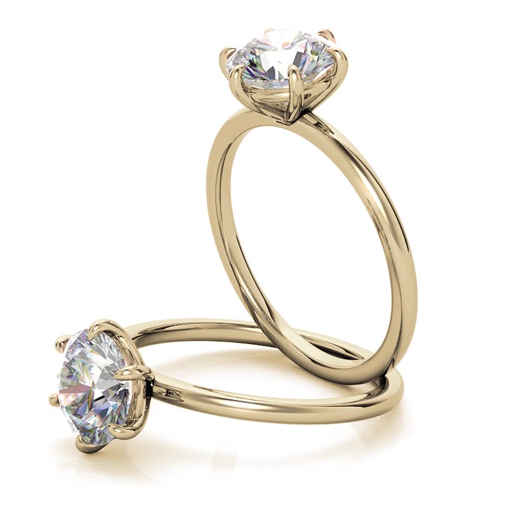 Round Brilliant Moissanite Petite Solitaire Ring - sol455 ...