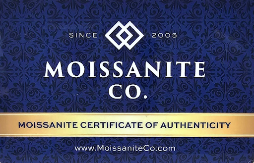 MoissaniteCo warranty and certificate of authenticity
